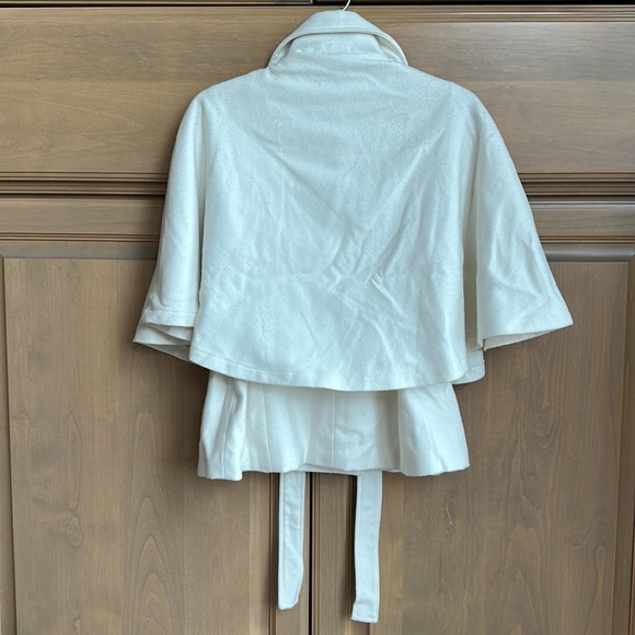 Vintage new Saks Fifth Ave wool cape coat double breasted tie waist capelette - Picture 5 of 7